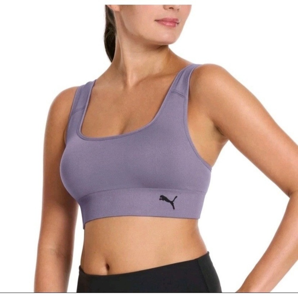Puma Womens Seamless Adjustable Strap‎ Sports Bra Purple Medium RN100759